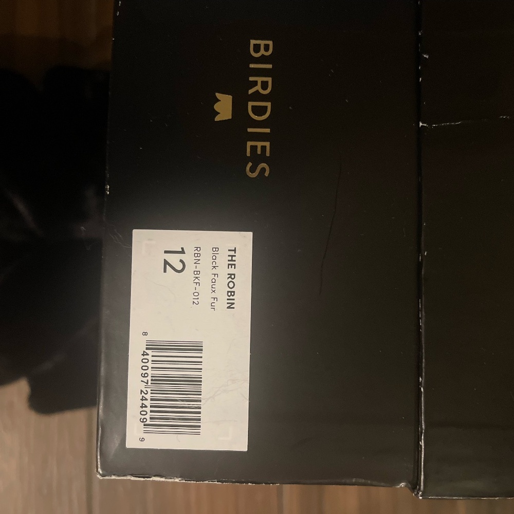 Birdies Slides – The Robin | Black Faux Fur | Women’s Size 12 | Chic Magic 🪄 - Picture 2 of 3